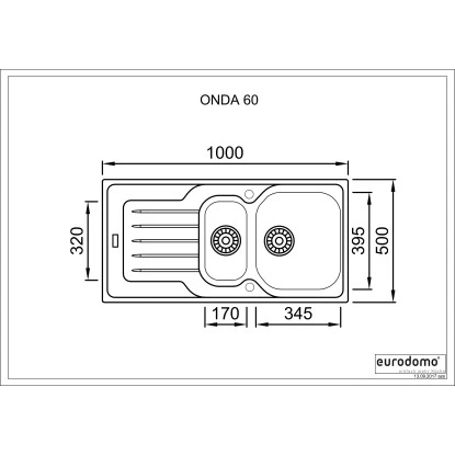 Eurodomo Einbauspüle Onda 100 Cm Edelstahl Glatt 4 Eurodomo Einbauspüle Onda 100 Cm Edelstahl Glatt – Bild 2