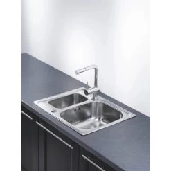 OBI Einbauspüle Quadra Duo 62 Edelstahl Eckig -Moderne Küche Verkauf 135452 picture 3