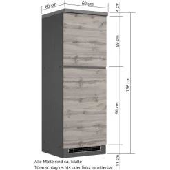 Held Möbel Kühlschrankumbauschrank Turin 60 Cm Wotaneiche/Graphit 20 Held Möbel Kühlschrankumbauschrank Turin 60 Cm Wotaneiche/Graphit -Moderne Küche Verkauf 189536 11016600 VM 07