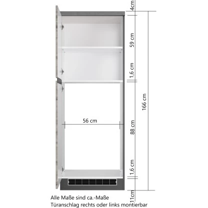Held Möbel Kühlschrankumbauschrank Turin 60 Cm Wotaneiche/Graphit 7 Held Möbel Kühlschrankumbauschrank Turin 60 Cm Wotaneiche/Graphit – Bild 5