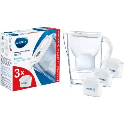 Brita Wasserfilter-Kanne Marella Weiß Inkl. 3 Maxtra+ 4 Brita Wasserfilter-Kanne Marella Weiß Inkl. 3 Maxtra+ – Bild 2