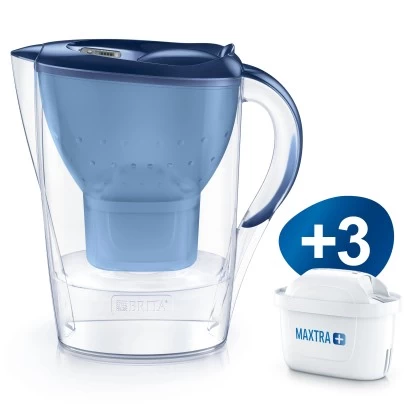 Brita Wasserfilter-Kanne Marella Blau Inkl. 3 Maxtra+ 3 Brita Wasserfilter-Kanne Marella Blau Inkl. 3 Maxtra+