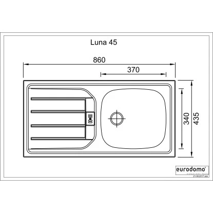 Eurodomo Einbauspüle Luna 86 Cm Edelstahl 3 Eurodomo Einbauspüle Luna 86 Cm Edelstahl – Bild 2