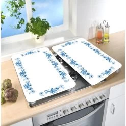 Wenko Herdabdeckplatten Universal Blaue Rankblüten 2er Set Mehrfarbig -Moderne Küche Verkauf 4008838088555 1068 03
