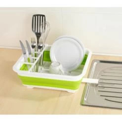 Wenko Geschirrabtropfer Faltbar Weiß-Grün -Moderne Küche Verkauf 4008838164853 ambiente 01