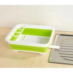 Wenko Geschirrabtropfer Faltbar Weiß-Grün -Moderne Küche Verkauf 4008838164853 ambiente 06