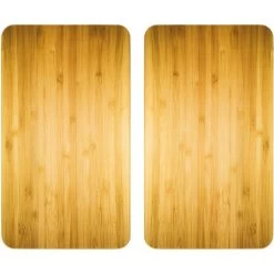Wenko Herdabdeckplatten Universal Holz-Optik 2er Set Braun