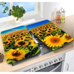Wenko Herdabdeckplatten Universal Sonnenblumenfeld 2er Set Mehrfarbig -Moderne Küche Verkauf 4008838229071 1068 03