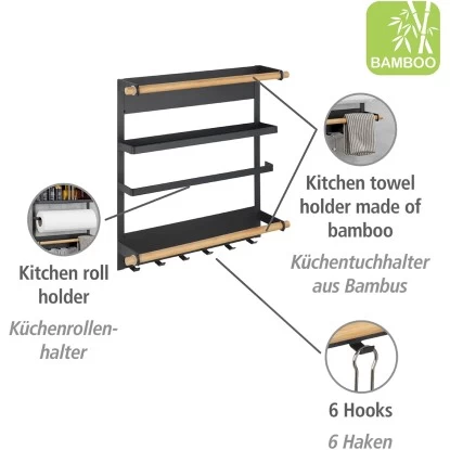 Wenko Küchenregal Magna Schwarz 4 Wenko Küchenregal Magna Schwarz – Bild 2