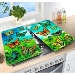 Wenko Herdabdeckplatten Universal Schmetterlinge 2er Set Mehrfarbig -Moderne Küche Verkauf 4008838548721 1068 03