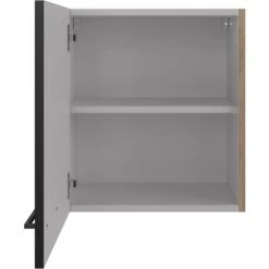 Flex-Well Exclusiv Oberschrank Capri 50 Cm X 55 Cm Schwarz Matt-Endgrain Oak -Moderne Küche Verkauf 4047584070162 4051 S 02