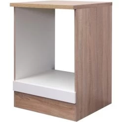 Flex-Well Classic Herd-Umbauschrank Florida 60 Cm Weiß-Sonoma Eiche