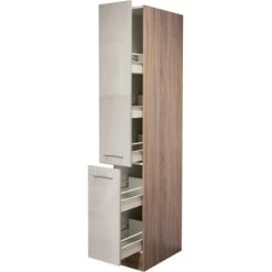 Moderne Küche Verkauf 10 Flex-Well Exclusiv Apotheker-Hochschrank Orlando 30 Cm Kaschmir Glanz-Sonoma Eic