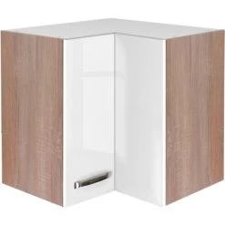 Flex-Well Exclusiv Eck-Hängeschrank Valero 60 Cm X 60 Cm Hochglanz Weiß