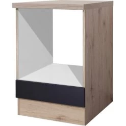 Flex-Well Exclusiv Herdumbauschrank Lara 60 Cm Anthrazit-San Remo Eiche