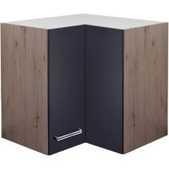 Flex-Well Exclusiv Eck-Hängeschrank Lara 60 X 60 Cm Anthrazit-San Remo Eiche