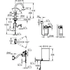 Grohe C-Auslauf Armatur Und Boiler Red Duo M-Size Supersteel -Moderne Küche Verkauf 5288295 4520 100025159 1