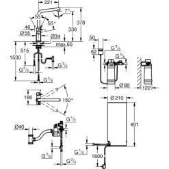 Grohe L-Auslauf Armatur Und Boiler Red Duo L-Size Supersteel -Moderne Küche Verkauf 5288311 4520 100025162 1