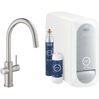 Grohe Blue Home C-Auslauf Starter Kit Supersteel 3 Grohe Blue Home C-Auslauf Starter Kit Supersteel