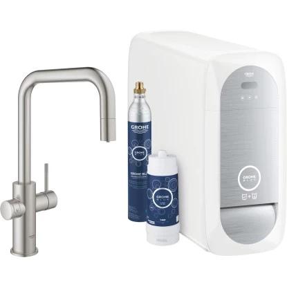 Grohe Blue Home U-Auslauf Starter Kit Supersteel 3 Grohe Blue Home U-Auslauf Starter Kit Supersteel