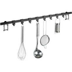 Wenko Hakenleiste Gala 8 Haken 4 Cm X 60 Cm X 3 Cm Schwarz -Moderne Küche Verkauf 534981 1068 03