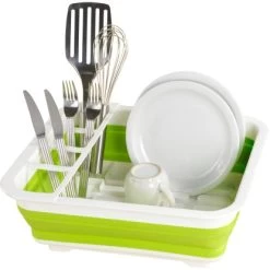 Wenko Geschirrabtropfer Faltbar Weiß-Grün -Moderne Küche Verkauf 54770100 4008838164853 01