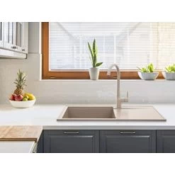 Miló Einbauspüle Granitverbundstoff Palladio 86 Sand 7 Miló Einbauspüle Granitverbundstoff Palladio 86 Sand -Moderne Küche Verkauf 5903140018087 30