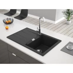 Miló Einbauspüle Granitverbundstoff Piatto 78 Graphit -Moderne Küche Verkauf 5903140018315 30