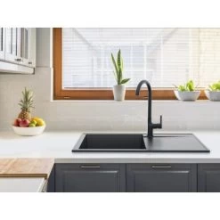 Miló Einbauspüle Granitverbundstoff Palladio 86 Graphit -Moderne Küche Verkauf 5903140018360 30