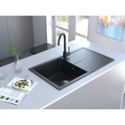 Miló Einbauspüle Granitverbundstoff Adore 86 Lava-Anthrazit -Moderne Küche Verkauf 5903140019077