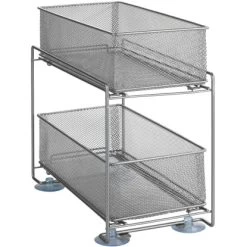 Wenko Schubladenregal 2 Etagen Metall Silber