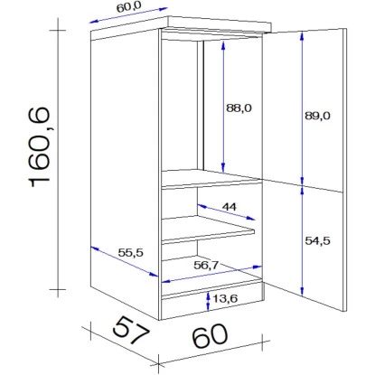 Flex-Well Exclusiv Demi-Geräteumbauschrank Lara 60 Cm Anthrazit-San Remo Eiche 4 Flex-Well Exclusiv Demi-Geräteumbauschrank Lara 60 Cm Anthrazit-San Remo Eiche – Bild 2