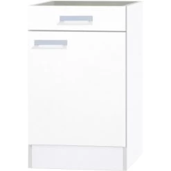 Unterschrank Ohne Arbeitsplatte 50 Cm OPTIkult Oslo214 Feinstruktur Weiß