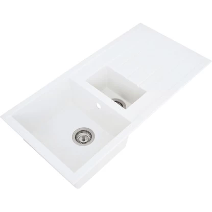 Respekta Einbauspüle Mineralite Houston 100 Cm X 50 Cm Weiß 4 Respekta Einbauspüle Mineralite Houston 100 Cm X 50 Cm Weiß – Bild 2