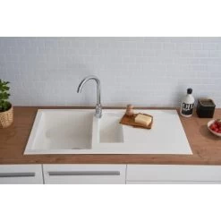 Respekta Einbauspüle Mineralite Houston 100 Cm X 50 Cm Weiß 27 Respekta Einbauspüle Mineralite Houston 100 Cm X 50 Cm Weiß -Moderne Küche Verkauf 793 4384 HOUSTON100X50W 11