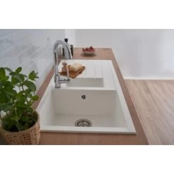 Respekta Einbauspüle Mineralite Houston 100 Cm X 50 Cm Weiß 28 Respekta Einbauspüle Mineralite Houston 100 Cm X 50 Cm Weiß -Moderne Küche Verkauf 793 4384 HOUSTON100X50W 12