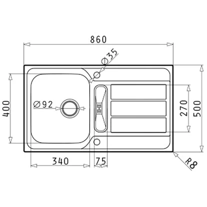 Pyramis Einbauspüle Athena 1 1/4B 1D Edelstahl 4 Pyramis Einbauspüle Athena 1 1/4B 1D Edelstahl – Bild 2