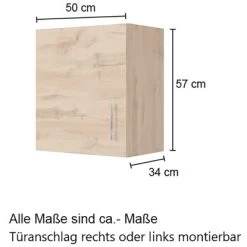 Held Möbel Hängeschrank Sorrento BxHxT 50 X 57 X 34 Cm Anthrazit-Wotaneiche -Moderne Küche Verkauf 853740 11016600 4