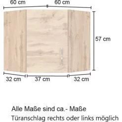 Held Möbel Eckhängeschrank Sorrento BxHxT 60 X 57 X 60 Cm Wotaneiche-Wotaneiche -Moderne Küche Verkauf 853757 11016600 4