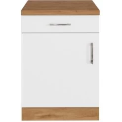 Held Möbel Unterschrank Sorrento 50 X 85 X 60 Cm Tür Schubk. + EL-B. Weiß-Wotan.