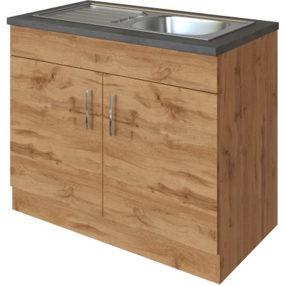 Held Möbel Spülenschrank Sorrento B100 X H85 X T60 Cm 2 Türen Wotaneiche 4 Held Möbel Spülenschrank Sorrento B100 X H85 X T60 Cm 2 Türen Wotaneiche – Bild 2