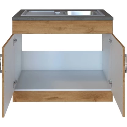 Held Möbel Spülenschrank Sorrento B100 X H85 X T60 Cm 2 Türen Wotaneiche 5 Held Möbel Spülenschrank Sorrento B100 X H85 X T60 Cm 2 Türen Wotaneiche – Bild 3