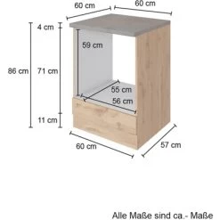 Held Möbel Herdumbau Sorrento B60 X H85 X T60 Cm Nische F. Ofen Weiß-Wotaneiche 13 Held Möbel Herdumbau Sorrento B60 X H85 X T60 Cm Nische F. Ofen Weiß-Wotaneiche -Moderne Küche Verkauf 853833 11016600 3