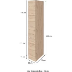 Held Möbel Apothekerschrank Sorrento 30x 200x 60 Cm 2 Ausz. 5 Fächer Wotaneiche -Moderne Küche Verkauf 853931 11016600 4
