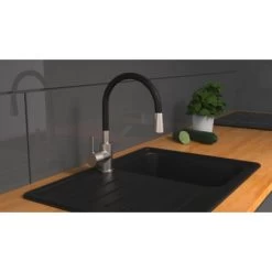 Eisl Spültischarmatur Edelstahloptik Flexo Schwarz -Moderne Küche Verkauf 9002560796561 2759 3