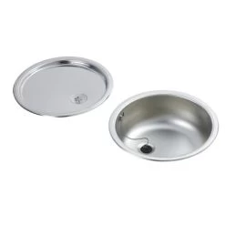 Rundbecken-Set Edelstahl Mit Korb Und Brett